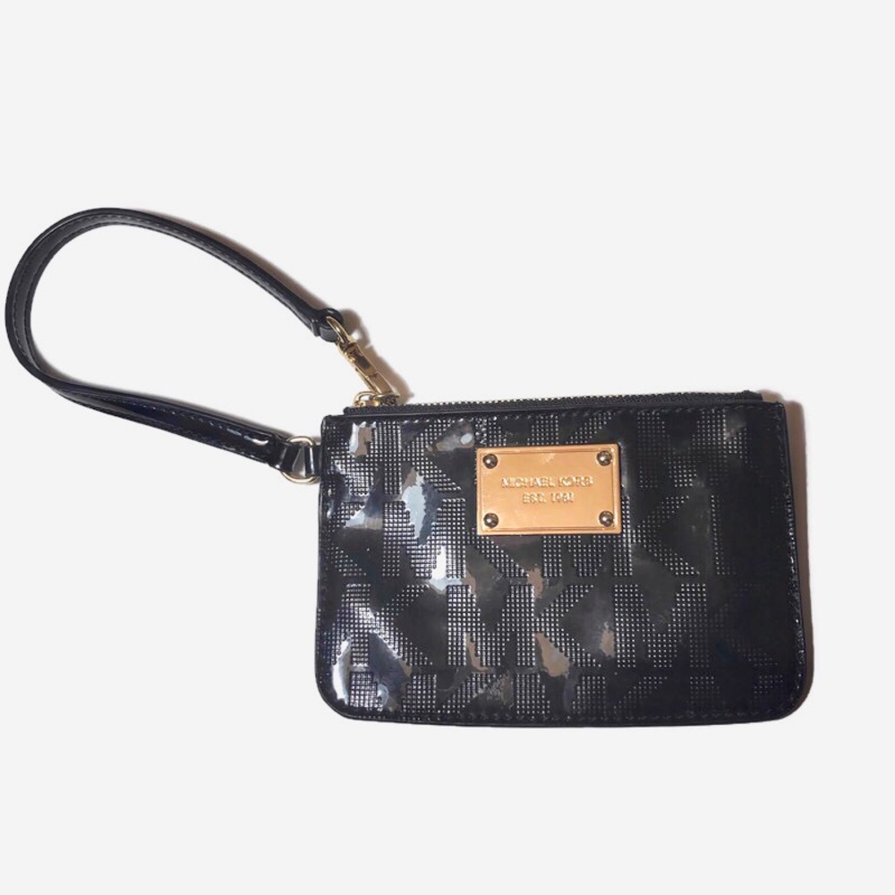 Michael Kors Black & Gold Signature MK Coin Purse